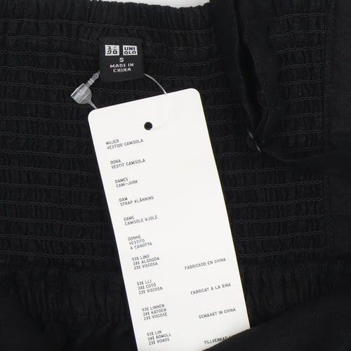 UNIQLO Women's Black Midi Slip Dress S, Casual Summer Style