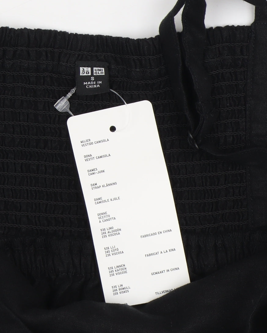 UNIQLO Women's Black Midi Slip Dress S, Casual Summer Style