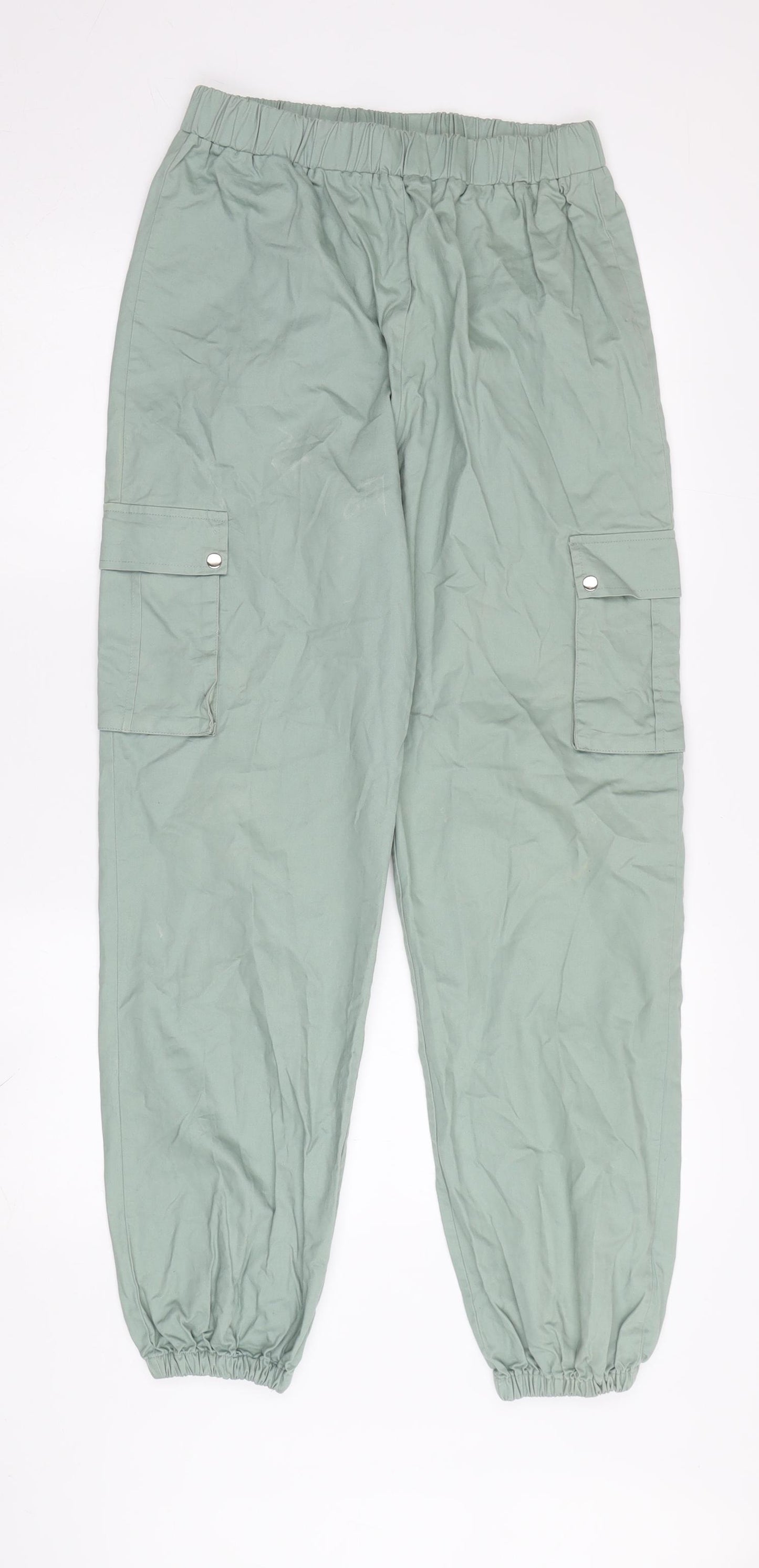 PrettyLittleThing Women's Green Cargo Trousers Size 10