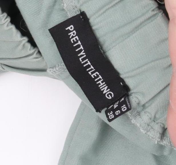 PrettyLittleThing Women's Green Cargo Trousers Size 10