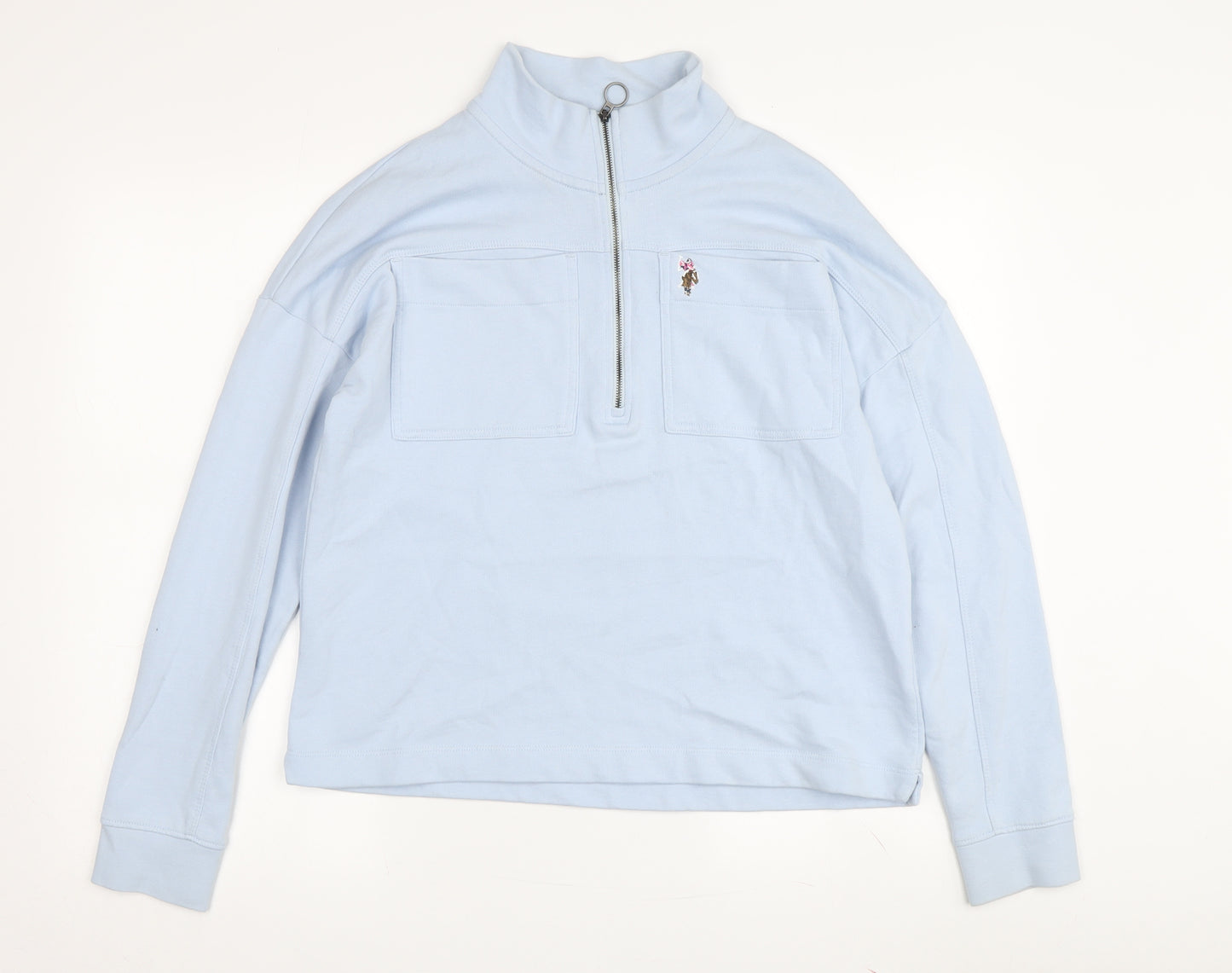 U.S. Polo Assn. Women's Blue Cotton Pullover Sweatshirt