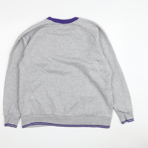 Lonsdale Women Grey Purple Sweatshirt Large
