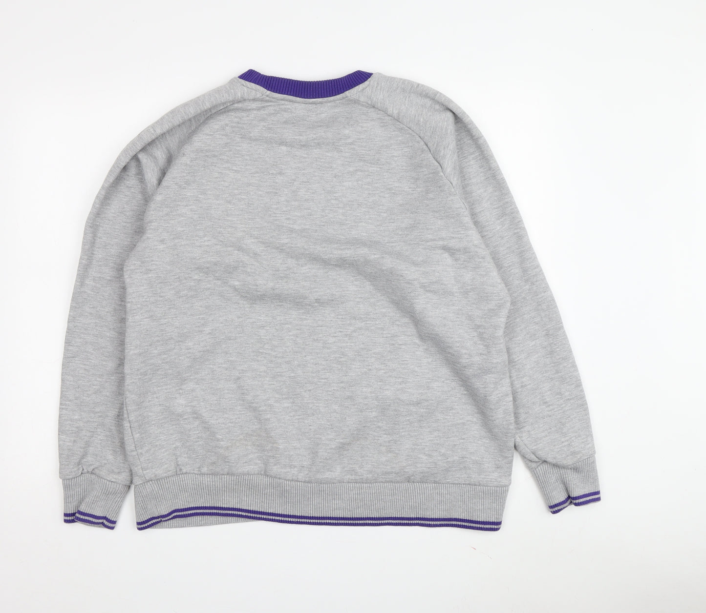 Lonsdale Women Grey Purple Sweatshirt Large
