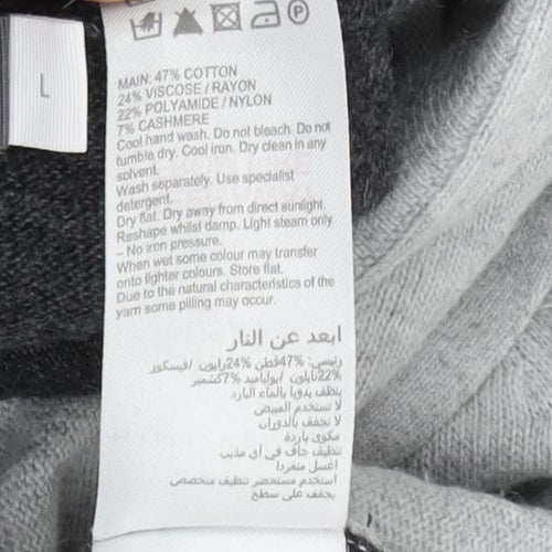 Mint Velvet Women's Grey Colourblock Hoodie, L, Cotton Blend