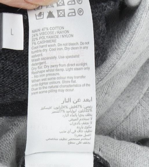 Mint Velvet Women's Grey Colourblock Hoodie, L, Cotton Blend