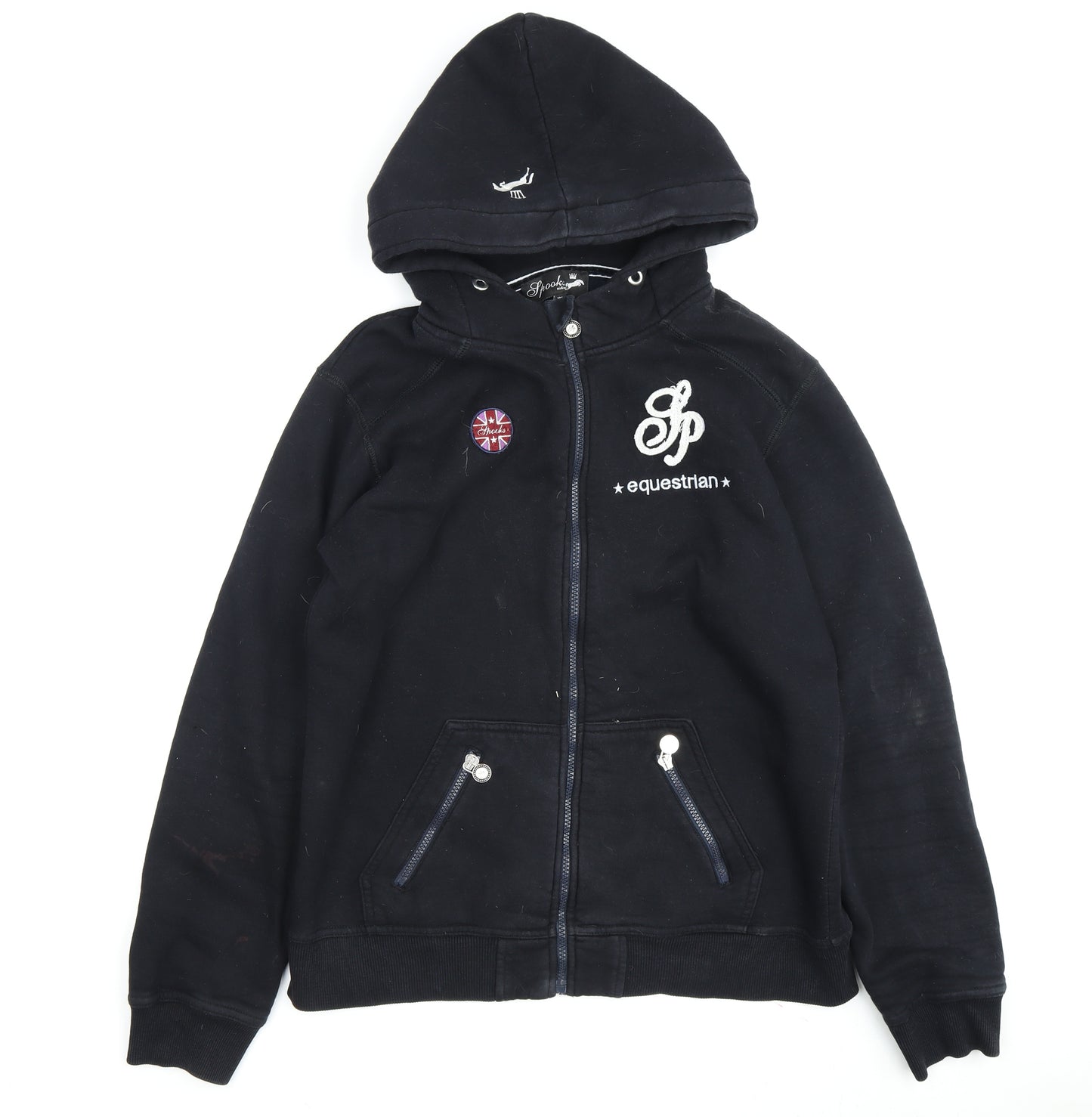 Spooks Women's Black 2XL Full Zip Hoodie - Equestrian Style