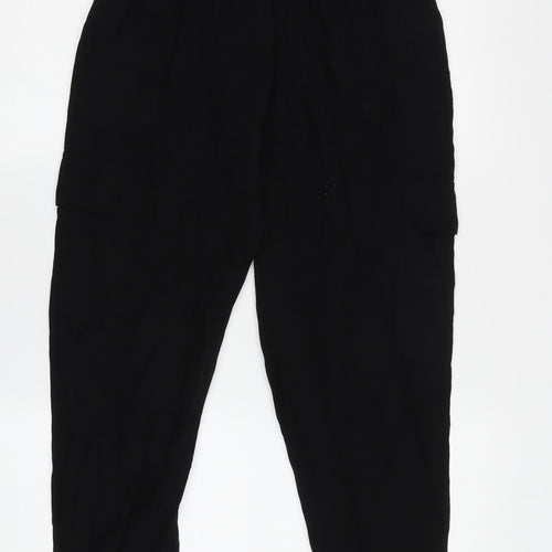 Pull&Bear Women's Black Cargo Trousers XS Relaxed Fit