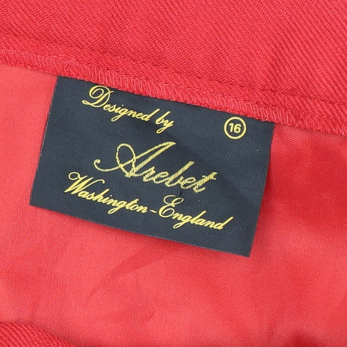 Arebet Women's Red Knee Length Pencil Skirt, Size 16