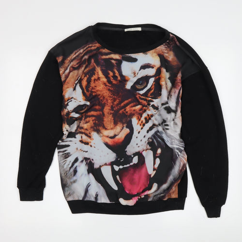 Brave Soul Unisex Black Animal Print Long Sleeve Jersey
