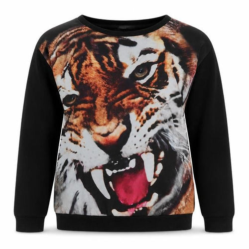 Brave Soul Unisex Black Animal Print Long Sleeve Jersey
