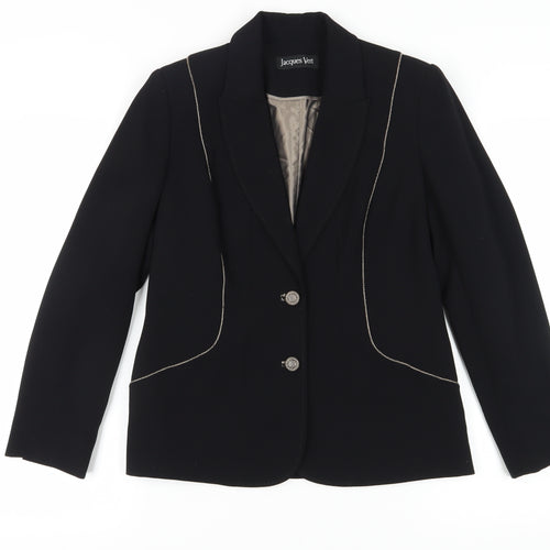 Jacques Vert Women's Black Blazer Size 10 Classic Fit