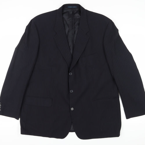 Pierre Cardin Men's Blue Striped Blazer 48R Classic Fit