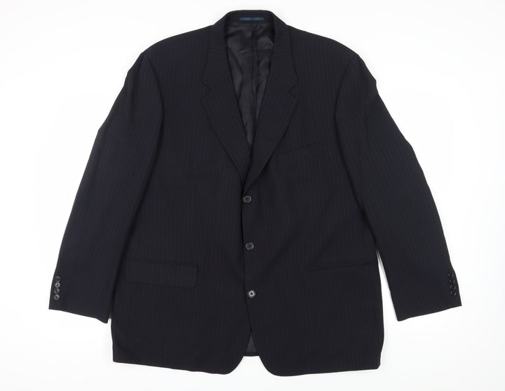 Pierre Cardin Men's Blue Striped Blazer 48R Classic Fit