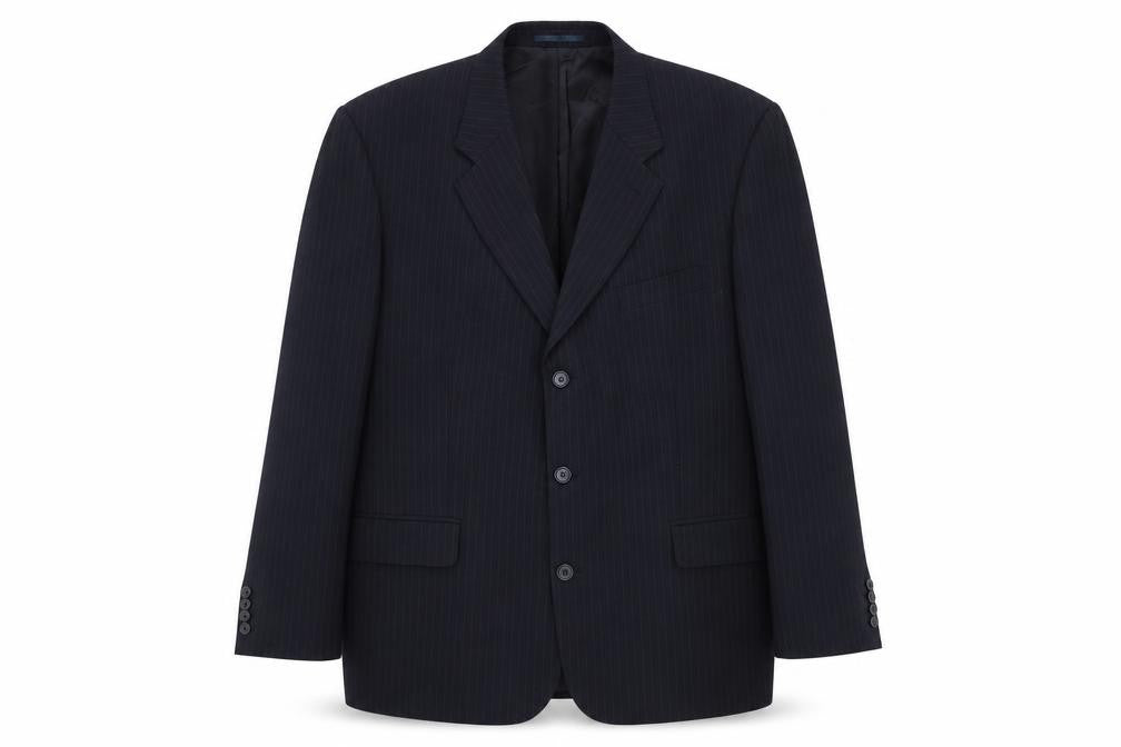 Pierre Cardin Men's Blue Striped Blazer 48R Classic Fit