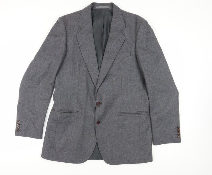 Centaur Grey Wool Men's Blazer, Notch Lapel, Size 40 Long