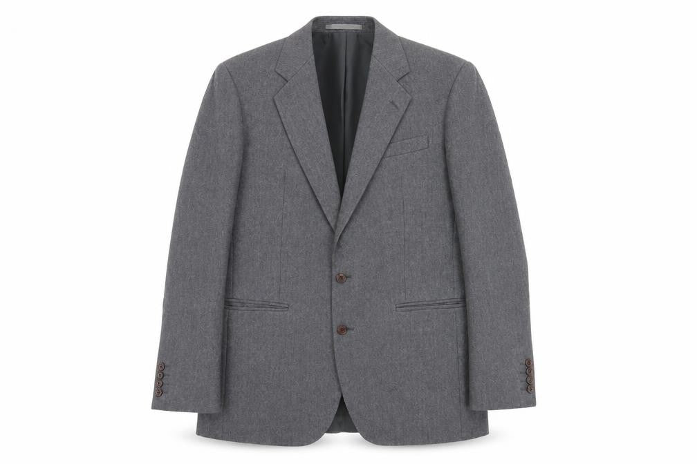 Front view of Centaur Grey Wool Men's Blazer, Notch Lapel, size 40, Long