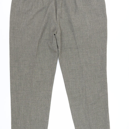 Honor Millburn Women's Grey Herringbone Trousers Size 22