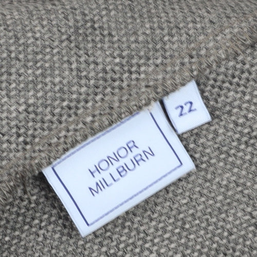 Honor Millburn Women's Grey Herringbone Trousers Size 22