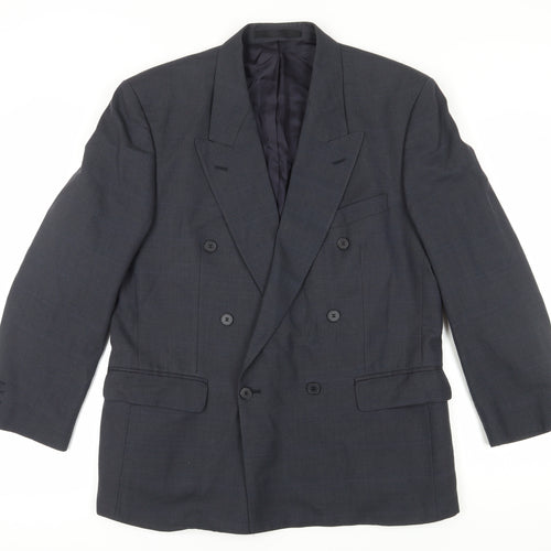Centaur Men's Grey Wool Blazer, Size 42S, Double-Breasted