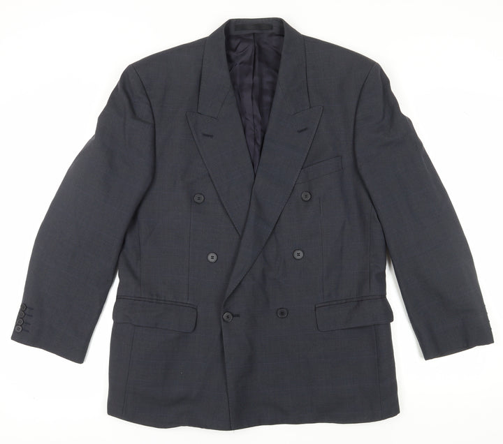 Centaur Men's Grey Wool Blazer, Size 42S, Double-Breasted
