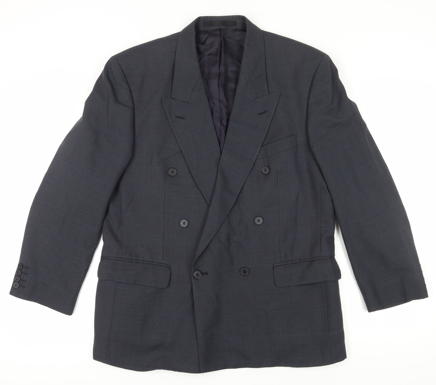 Centaur Men's Grey Wool Blazer, Size 42S, Double-Breasted