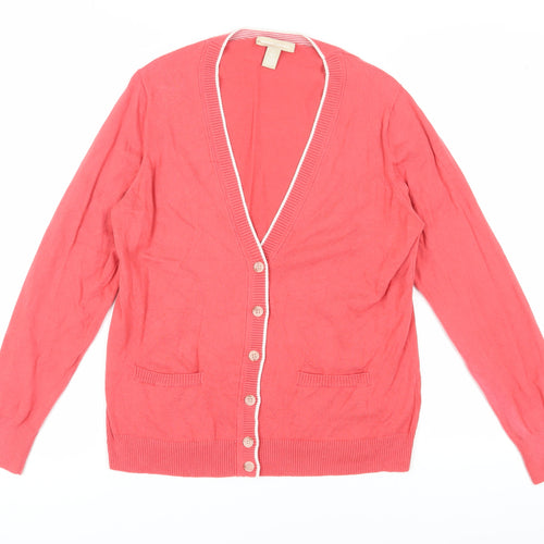 Banana Republic Women's Pink Cardigan L V-Neck
