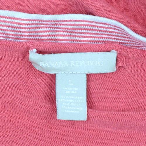 Banana Republic Women's Pink Cardigan L V-Neck