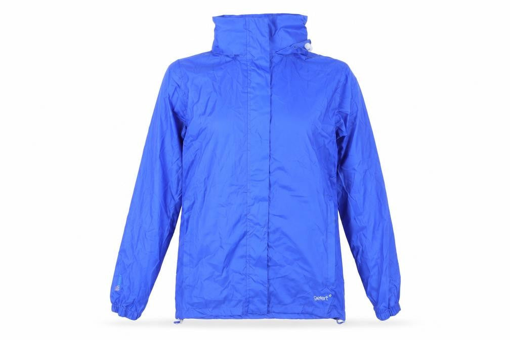Front view of Gelert Women's Blue Rain Coat Waterproof Jacket, size 8