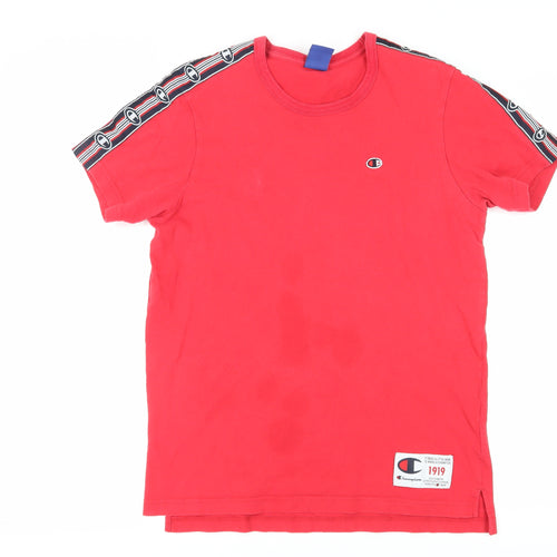 Champion Men's Red S T-Shirt Short Sleeve Crew Neck