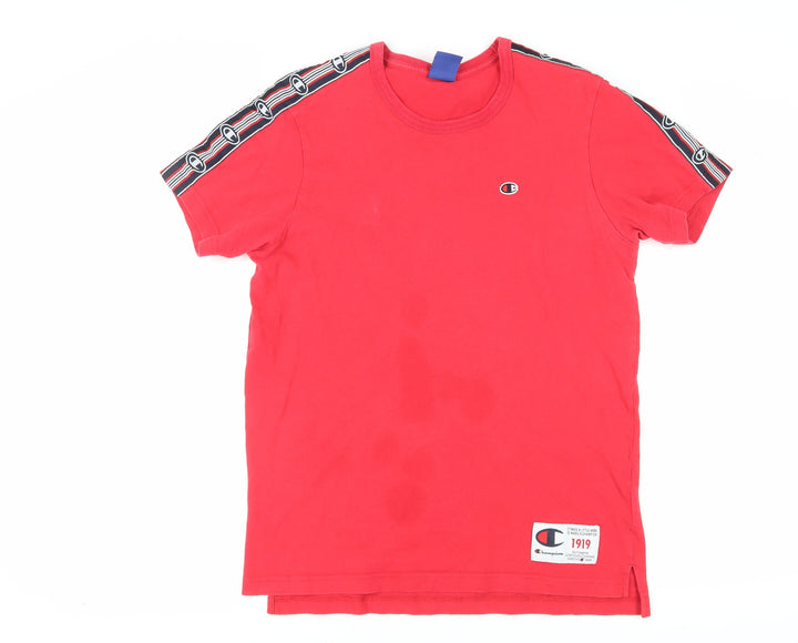 Champion Men's Red S T-Shirt Short Sleeve Crew Neck