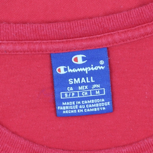 Champion Men's Red S T-Shirt Short Sleeve Crew Neck