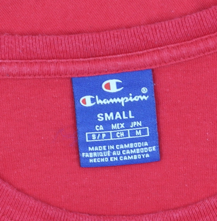 Champion Men's Red S T-Shirt Short Sleeve Crew Neck