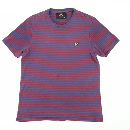 Lyle & Scott Men’s Purple Striped Cotton T-Shirt M