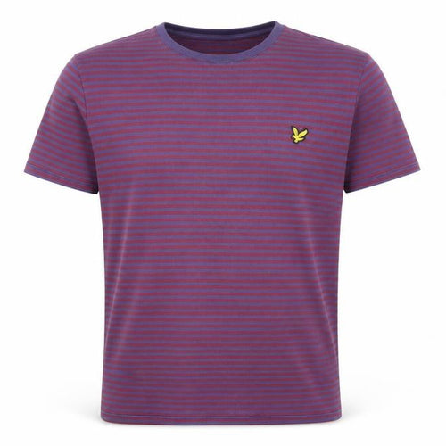 Lyle & Scott Men’s Purple Striped Cotton T-Shirt M