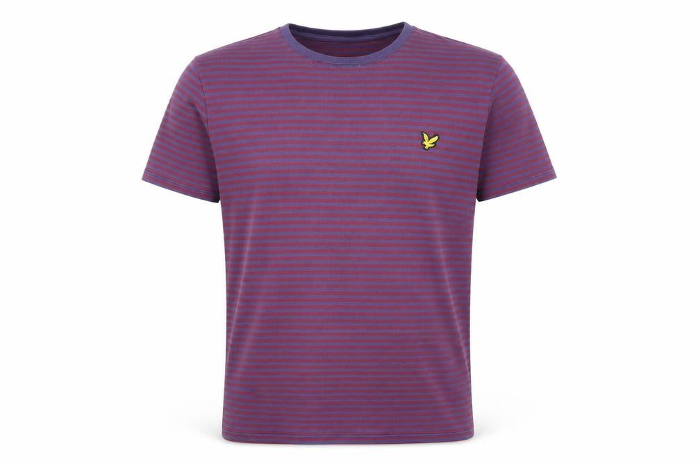 Lyle & Scott Men’s Purple Striped Cotton T-Shirt M