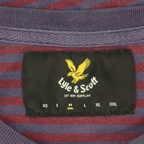 Lyle & Scott Men’s Purple Striped Cotton T-Shirt M