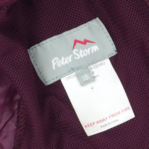 Peter Storm Women's Purple Rain Coat, Size 18, Hooded