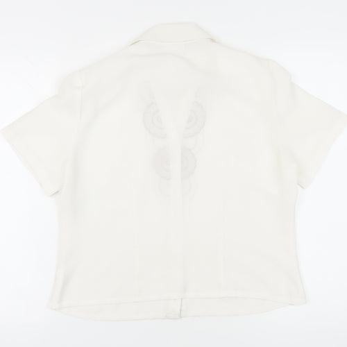 Eastex Women's White Embroidered Button-Up Shirt