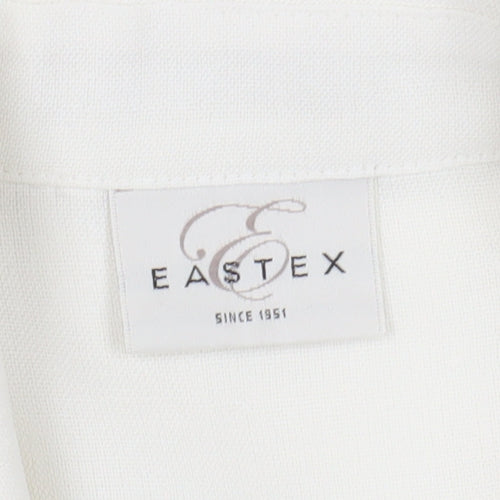 Eastex Women's White Embroidered Button-Up Shirt