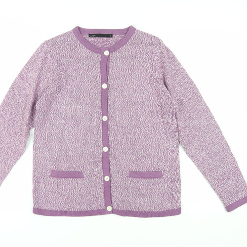Jules Women's Purple Cardigan Medium Button Knit