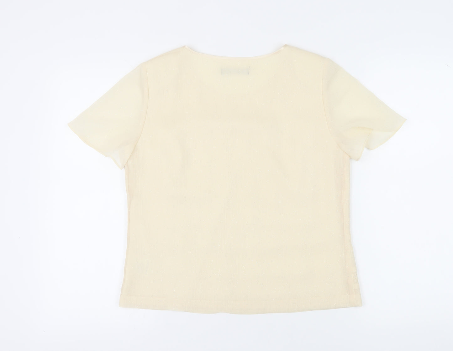 Jacques Vert Women's Ivory Blouse, Size 12, Short Sleeve