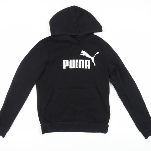 Puma Black Unisex Pullover Hoodie, Size 10