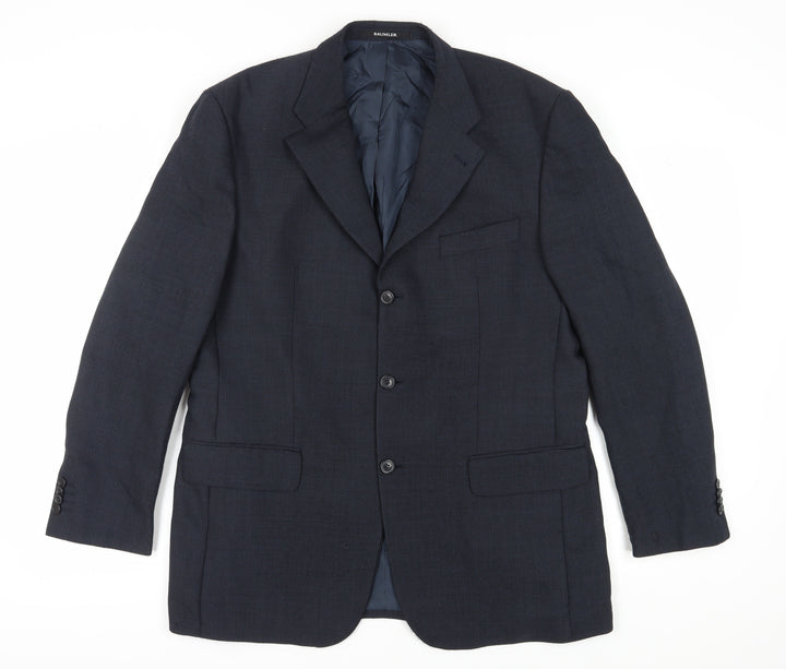 Baumler Men's Blue Single Breasted Wool Suit Jacket Size 44