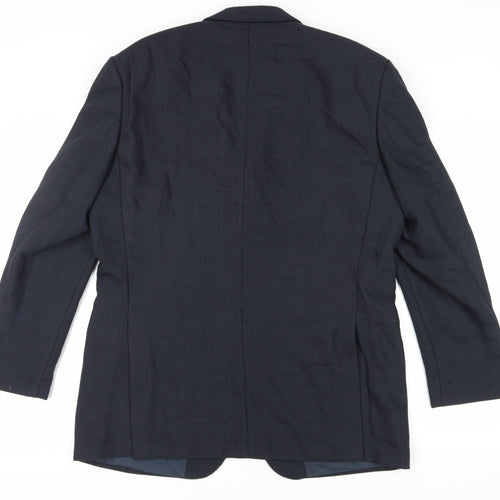 Baumler Men's Blue Single Breasted Wool Suit Jacket Size 44