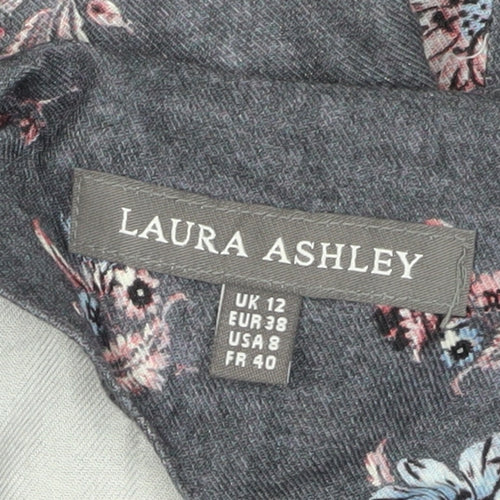 Laura Ashley Women's Floral Shift Dress, Grey, Size 12