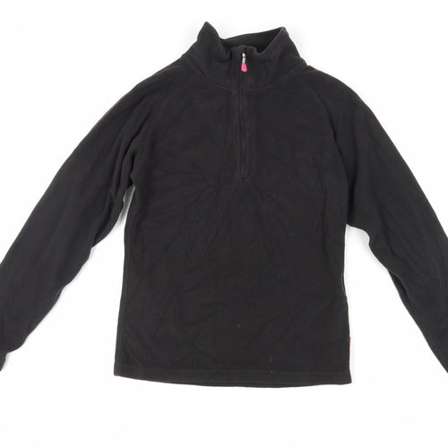 Surfanic Women's Black Fleece Pullover Sweatshirt, S