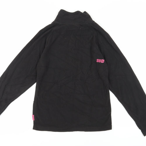 Surfanic Women's Black Fleece Pullover Sweatshirt, S