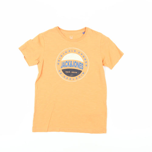 Jack & Jones Boys Orange Graphic T-Shirt - Size 8 Years