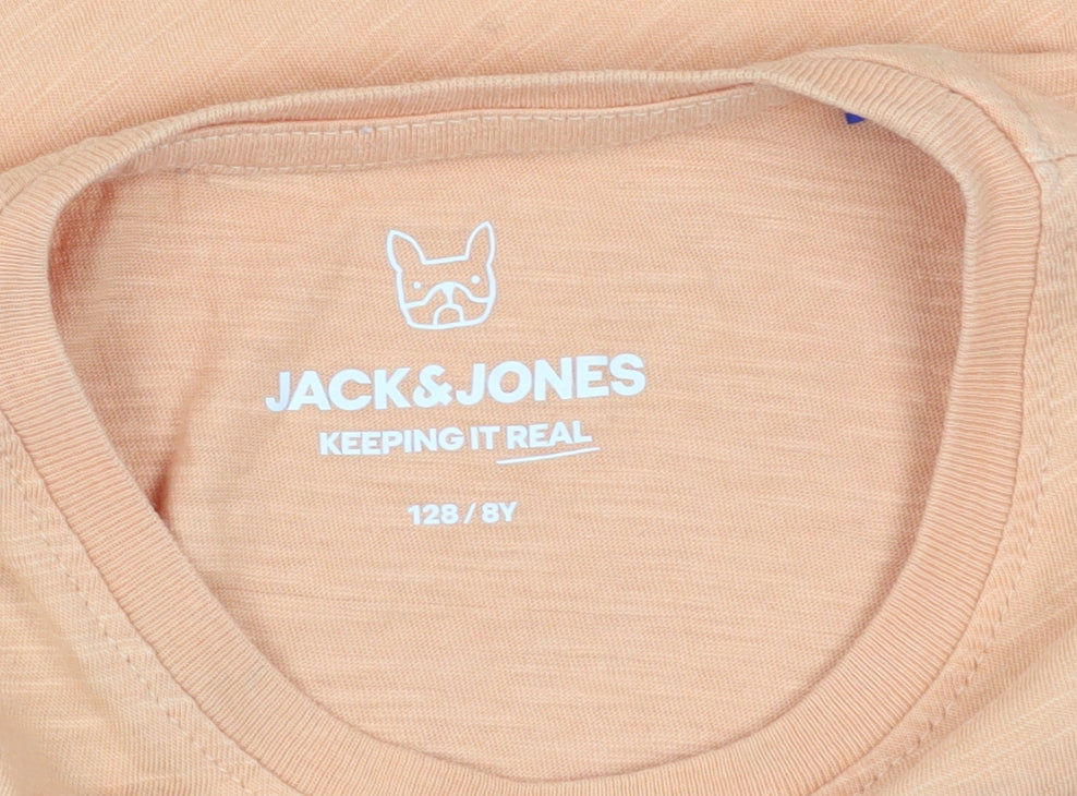 Jack & Jones Boys Orange Graphic T-Shirt - Size 8 Years