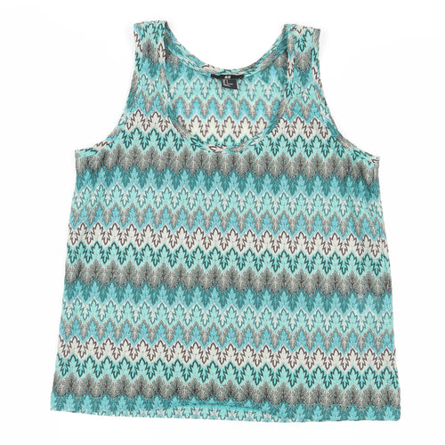 H&M Women’s Multicoloured Tank Top, Size S, Geometric Pattern